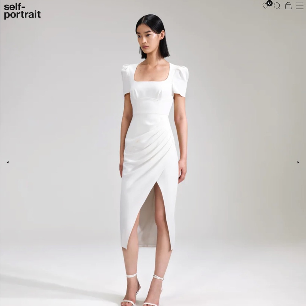 Self-portrait White Crepe Midi Dres